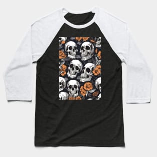 Cool Skull pattern Baseball T-Shirt